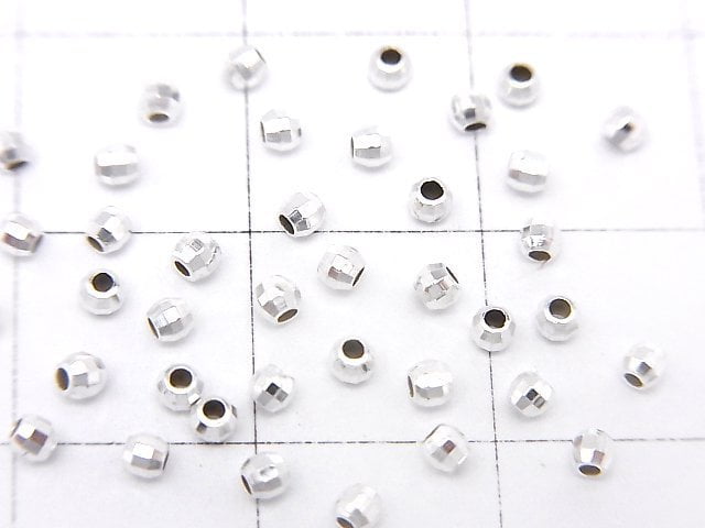 Silver925  Faceted Round 2mm  No coating  20pcs