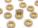 Metal parts Rondelle [7mm][9mm] Gold color (with CZ) 2pcs