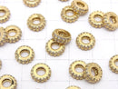 Metal parts Rondelle [7mm][9mm] Gold color (with CZ) 2pcs