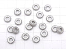 Metal parts Rondelle [7mm][9mm] Silver color (with CZ) 2pcs