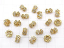 Metal parts Flower Rondelle 8.5x8.5x5mm (with CZ) Gold color 2pcs