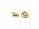 Metal parts Rondelle 7x7x4mm Gold (with CZ) 2pcs