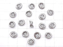 Metal parts Rondelle 7x7x4mm Silver (with CZ) 2pcs
