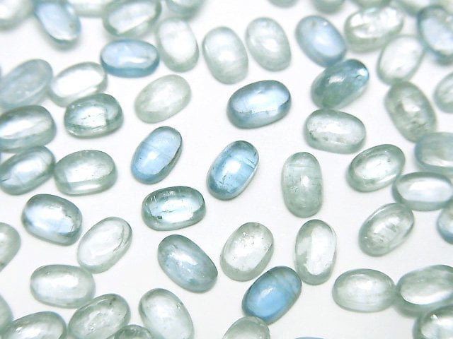 [Video]High Quality Aqua Kyanite AAA- Oval Cabochon 5x3mm 5pcs