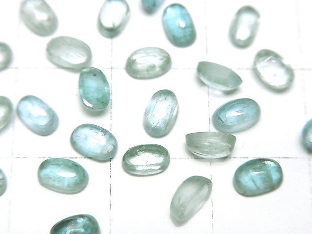 [Video]High Quality Aqua Kyanite AAA- Oval Cabochon 5x3mm 5pcs