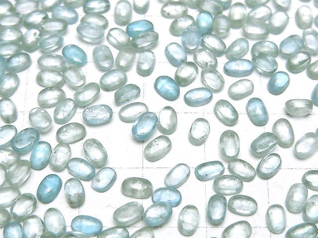 [Video]High Quality Aqua Kyanite AAA- Oval Cabochon 5x3mm 5pcs