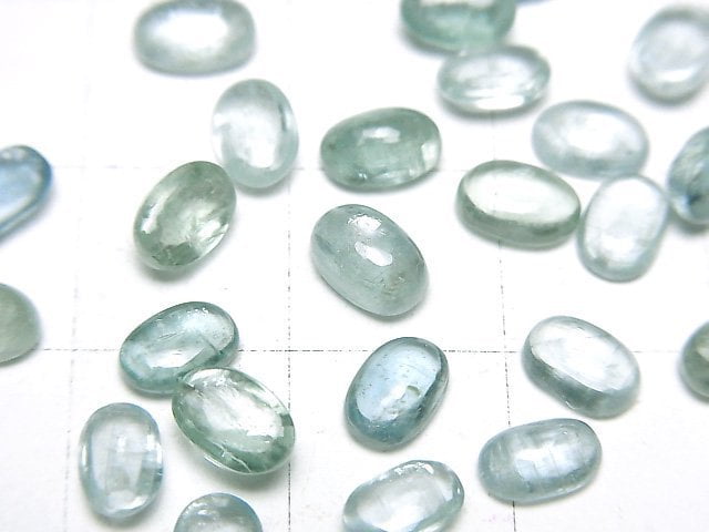 [Video]High Quality Aqua Kyanite AAA- Oval Cabochon 6x4mm 3pcs