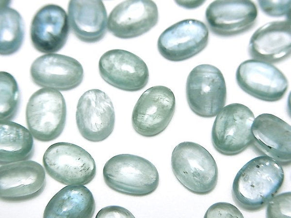 [Video]High Quality Aqua Kyanite AAA- Oval Cabochon 7x5mm 2pcs