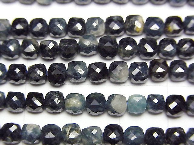 [Video]High Quality! Indigolite Tourmaline AA Cube Shape 4x4x4mm half or 1strand beads (aprx.15inch/36cm)