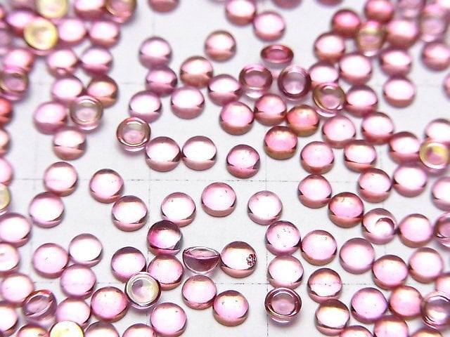 [Video]High Quality Pink Topaz AAA Round Cabochon 3x3mm 10pcs