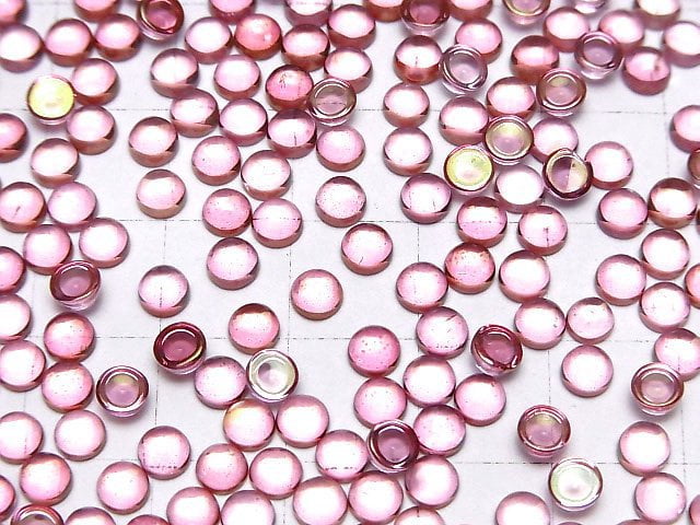 [Video]High Quality Pink Topaz AAA Round Cabochon 4x4mm 10pcs