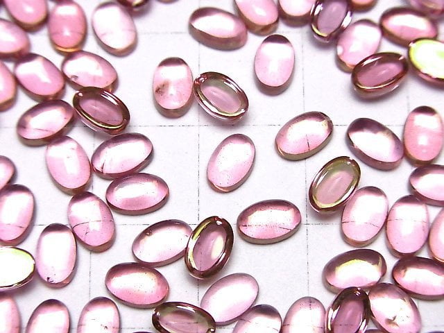 [Video]High Quality Pink Topaz AAA Oval Cabochon 6x4mm 5pcs