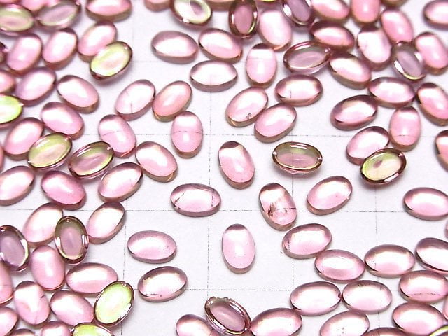 [Video]High Quality Pink Topaz AAA Oval Cabochon 6x4mm 5pcs