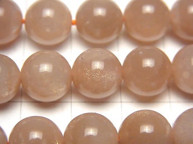 [Video] Orange Moonstone AA Round 10mm half or 1strand beads (aprx.15inch/38cm)