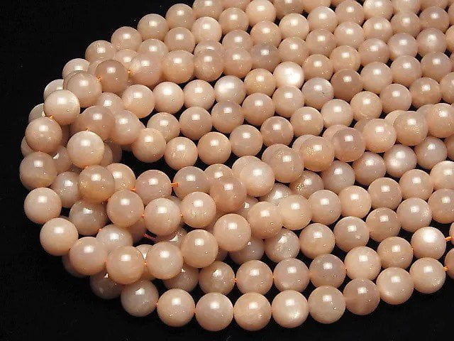 [Video] Orange Moonstone AA Round 10mm half or 1strand beads (aprx.15inch/38cm)