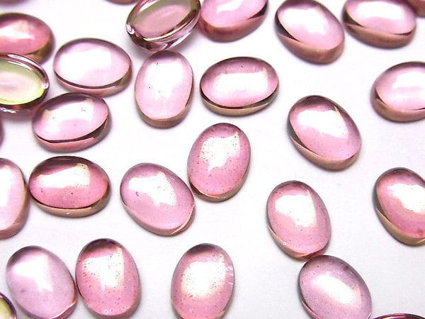 [Video]High Quality Pink Topaz AAA Oval Cabochon 8x6mm 2pcs