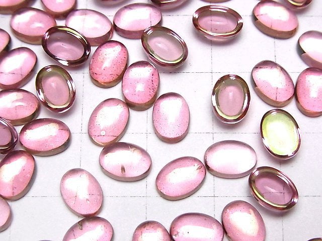 [Video]High Quality Pink Topaz AAA Oval Cabochon 8x6mm 2pcs