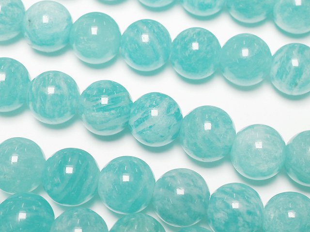 [Video] Mozambique Amazonite AA++ Round 8mm half or 1strand beads (aprx.15inch/36cm)