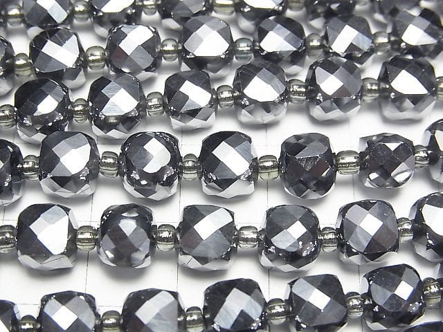 [Video] High Quality! Terahertz Cube Shape 6x6x6mm 1strand beads (aprx.15inch/36cm)