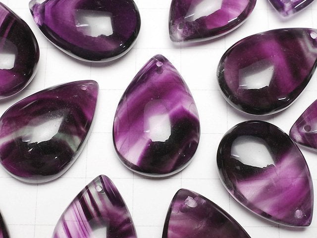 [Video] Phantom Fluorite AAA Pear shape [Purple] 1pc