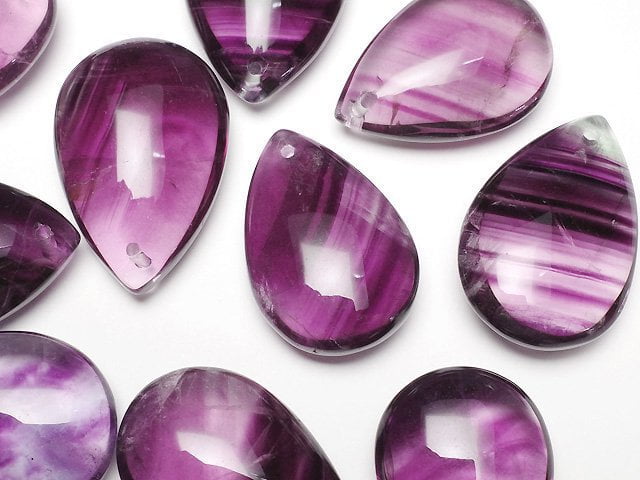 [Video] Purple Fluorite AAA Pear shape 1pc