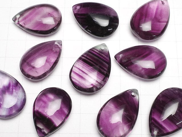 [Video] Purple Fluorite AAA Pear shape 1pc