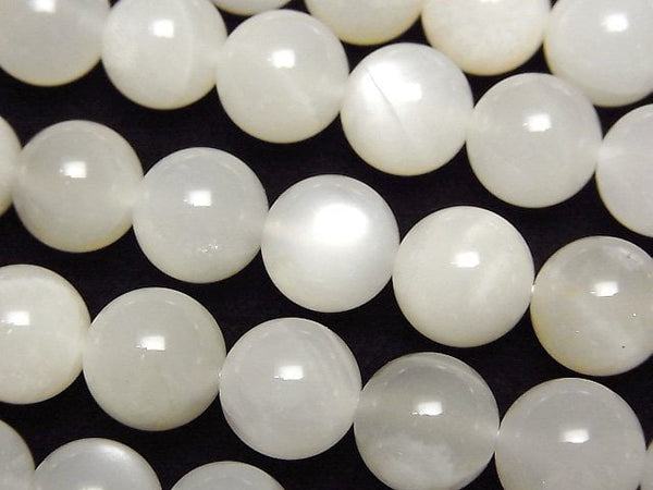 [Video] White-Light Gray Moonstone AA+ Round 10mm half or 1strand beads (aprx.15inch/36cm)