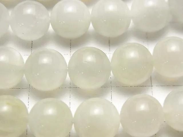 [Video] White-Light Gray Moonstone AA+ Round 10mm half or 1-strand beads (approx. 15 inches/36 cm)