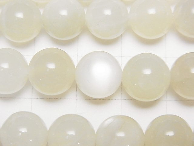 [Video] White-Light Gray Moonstone AA+ Round 10mm half or 1strand beads (aprx.15inch/36cm)