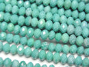 [Video]High Quality! Magnesite Turquoise Faceted Button Rondelle 4x4x3mm [Green] 1strand beads (aprx.15inch/37cm)