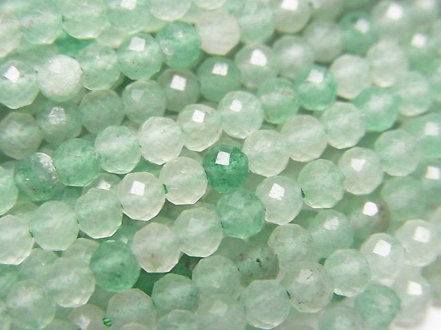 [Video]High Quality! Green Aventurine Faceted Round 3mm 1strand beads (aprx.15inch/37cm)