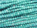 [Video]High Quality! Magnesite Turquoise Faceted Button Rondelle 2.5x2.5x1.5mm [Green] 1strand beads (aprx.15inch/36cm)