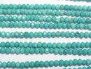[Video]High Quality! Magnesite Turquoise Faceted Button Rondelle 2.5x2.5x1.5mm [Green] 1strand beads (aprx.15inch/36cm)