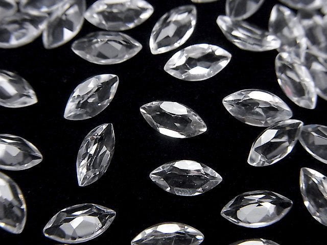 [Video]High Quality White Topaz AAA Loose stone Marquise Faceted 8x4mm 5pcs