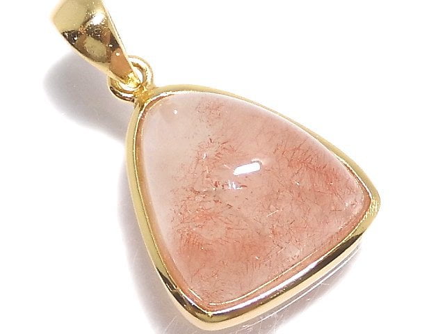 [Video][One of a kind] Natural Strawberry Quartz AA++ Pendant 18KGP NO.3