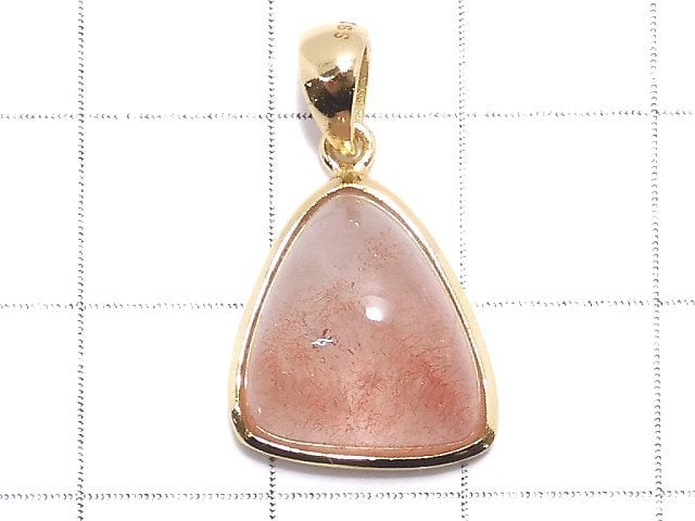 [Video][One of a kind] Natural Strawberry Quartz AA++ Pendant 18KGP NO.3