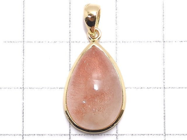 [Video][One of a kind] Natural Strawberry Quartz AA++ Pendant 18KGP NO.4