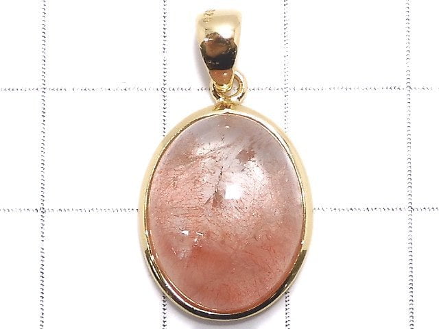 [Video][One of a kind] Natural Strawberry Quartz AA++ Pendant 18KGP NO.5