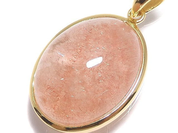 [Video][One of a kind] Natural Strawberry Quartz AA++ Pendant 18KGP NO.6