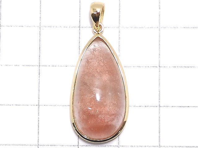 [Video][One of a kind] Natural Strawberry Quartz AA++ Pendant 18KGP NO.7