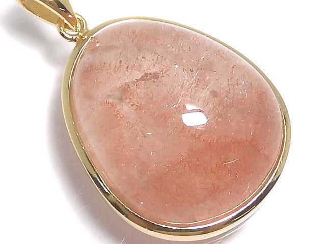 [Video][One of a kind] Natural Strawberry Quartz AA++ Pendant 18KGP NO.8