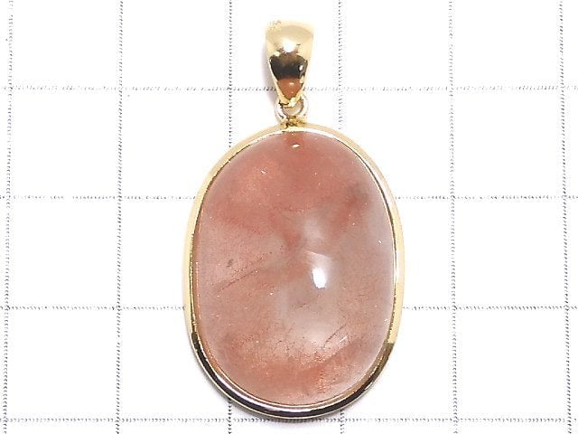 [Video][One of a kind] Natural Strawberry Quartz AA++ Pendant 18KGP NO.9