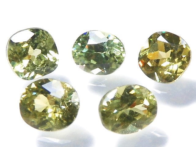 [Video][One of a kind] High Quality Demantoid Garnet AAA Loose stone Faceted 5pcs Set NO.17