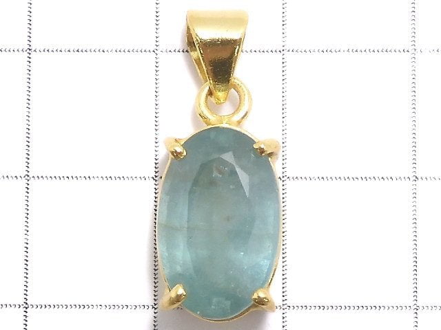 [Video][One of a kind] Aqua Kyanite AAA- Pendant 18KGP NO.34