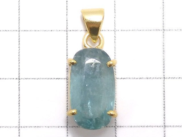 [Video][One of a kind] Aqua Kyanite AAA- Pendant 18KGP NO.36