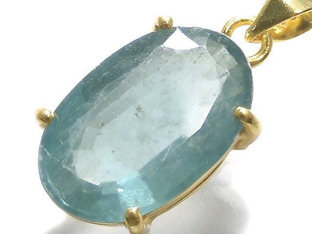 [Video][One of a kind] Aqua Kyanite AAA- Pendant 18KGP NO.38