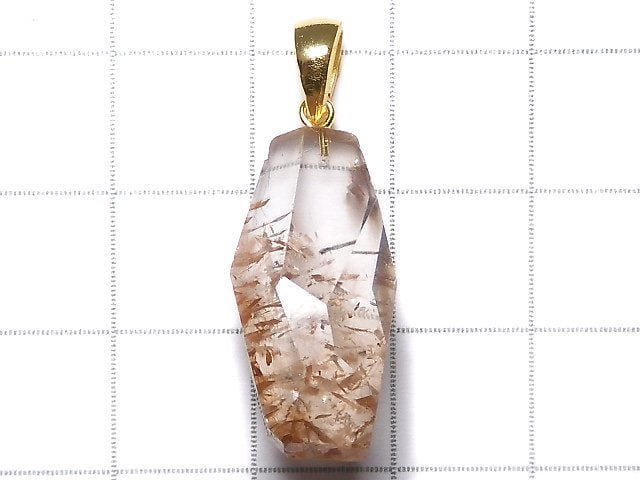 [Video][One of a kind] Copper Rutilated Quartz AAA Pendant 18KGP NO.3