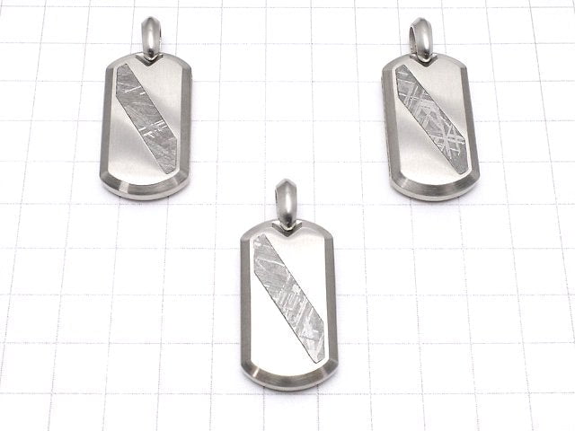 [Video] Meteorite (Muonionalusta) Dog Tag Pendant 35x19mm 1pc