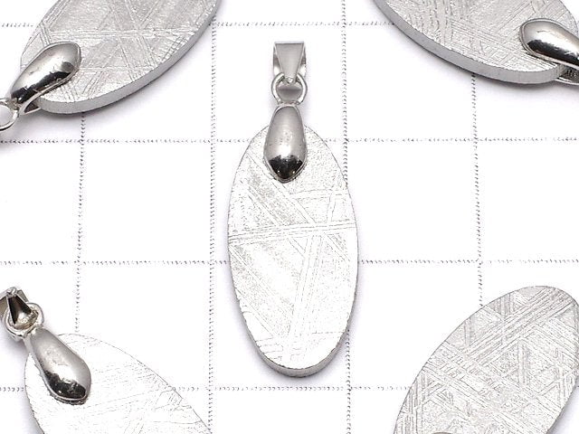 [Video] Meteorite (Muonionalusta) Pendant Oval 20x10mm 1pc