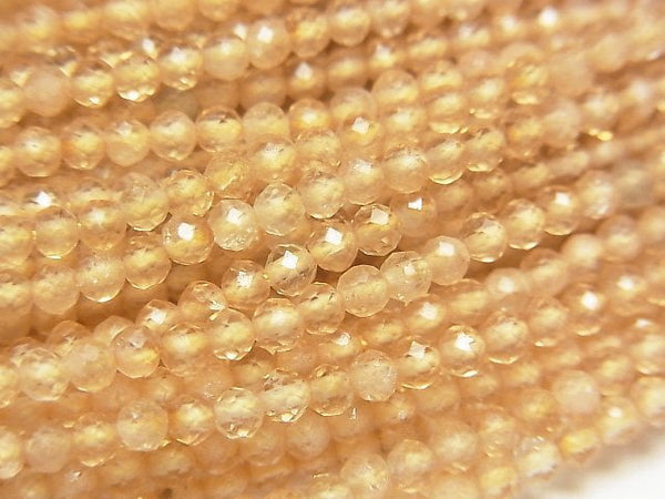 [Video] High Quality! Citrine AA++ Faceted Round 2.5mm 1strand beads (aprx.15inch/37cm)